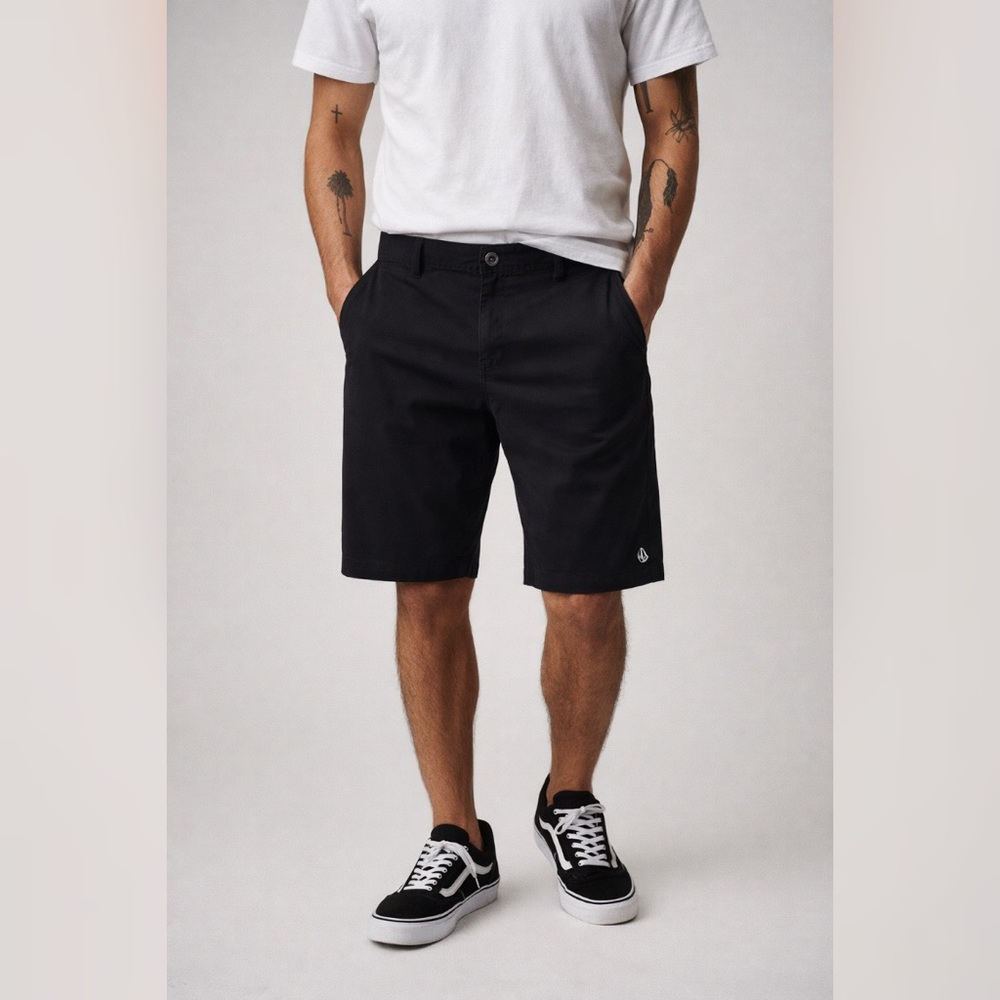 Volcom Black Hybrid Shorts Size 33 Screen Worn IWTV Minimalist Skate Streetwear